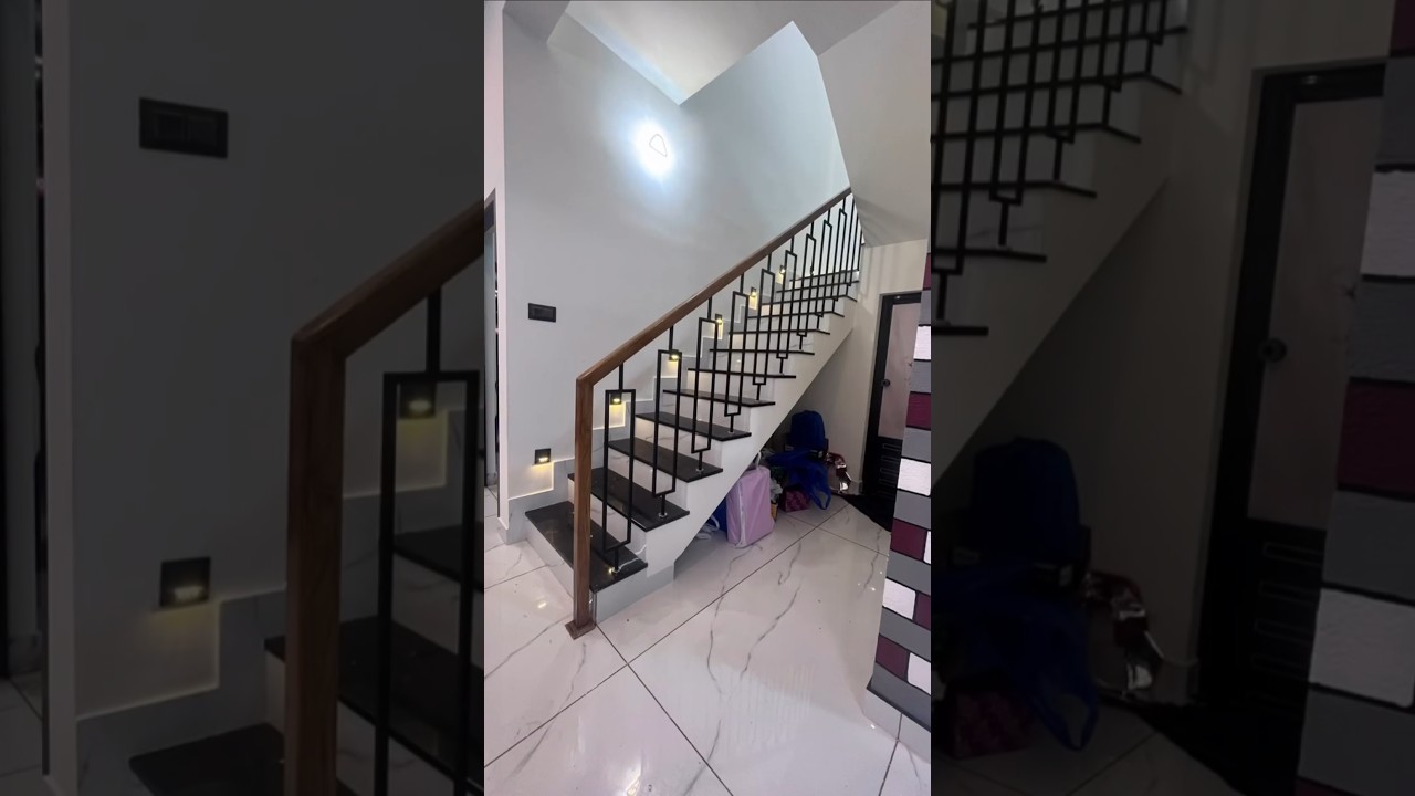 how to make metal stairs modern railing design /pipe railing design ms railing fitting #metalrailing