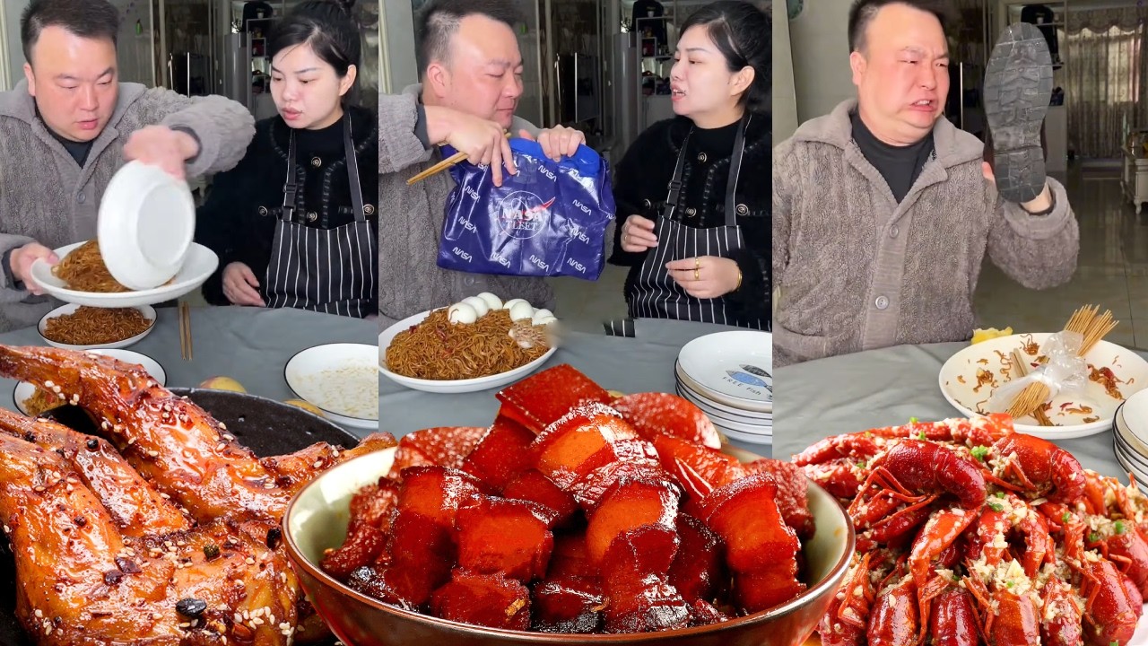 My stingy husband thought he was eating barbecue, but it was actually just air.