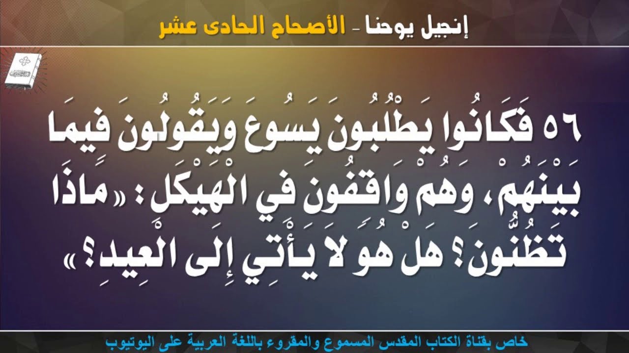 إنجيل يوحنا _ الأصحاح الحادى عشر  _ مسموع ومقروء باللغة العربية