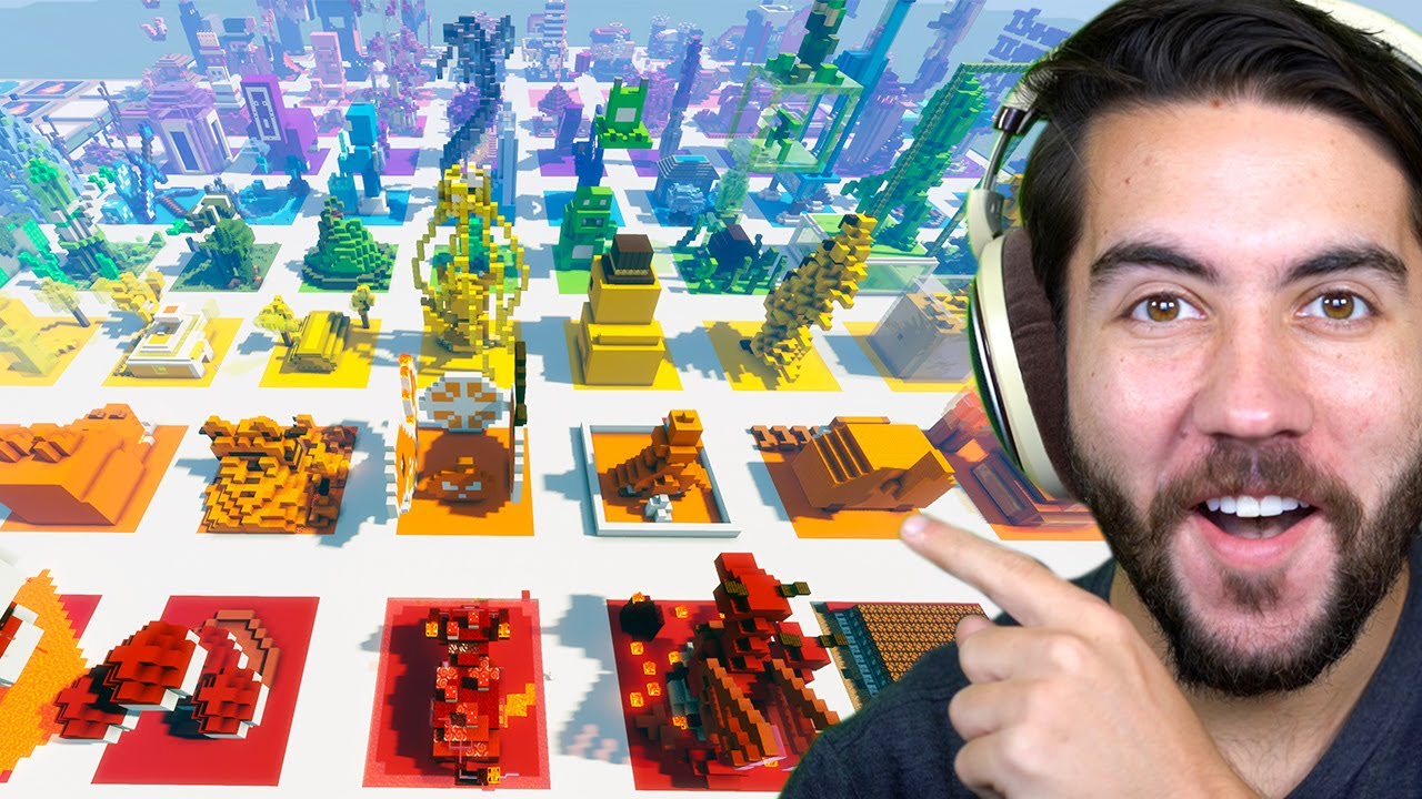 I gave 100 Minecraft Players one color each to build anything