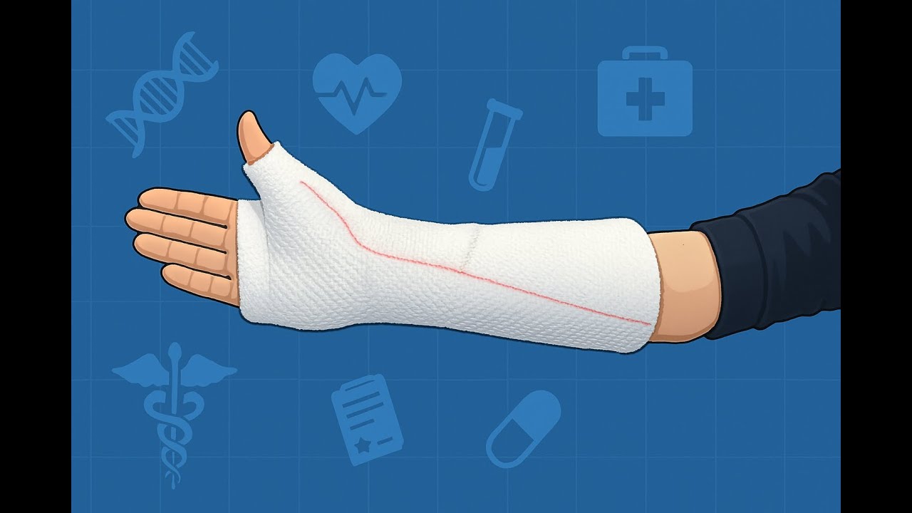 Come si applica una doccia gessata in vetroresina per il polso e il primo dito della mano