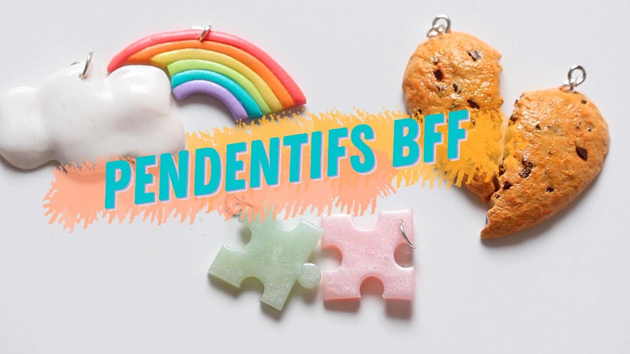 Polymer Clay Tutoriel - 3 Paires de Pendentifs BFF !