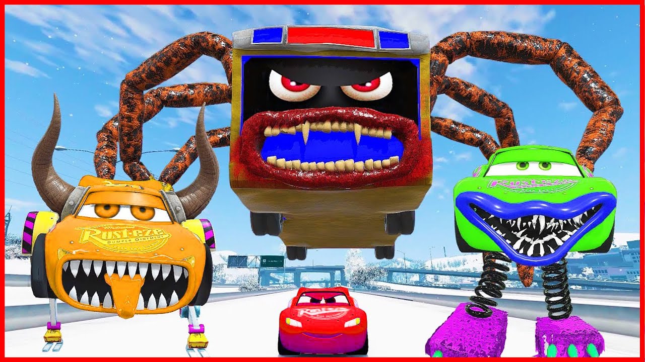 Epic Escape From Lightning McQueen Eater Monsters | Coffin Dance Meme Song (COVER)