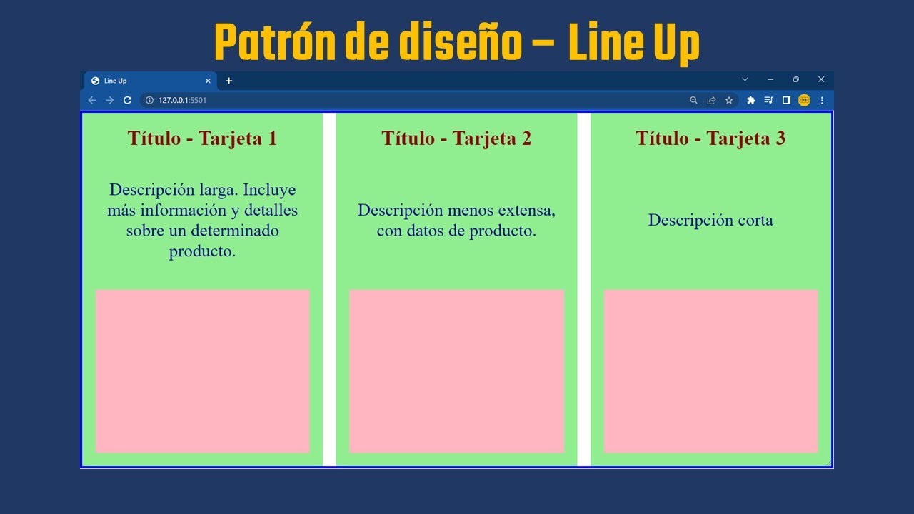 Qué es y cómo funciona el patrón de diseño line up en CSS3