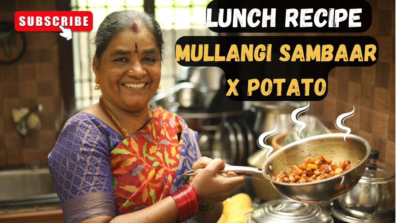 Lunch Recipe | Mullangi Sambaar X Potato fry | #lattoskitchen