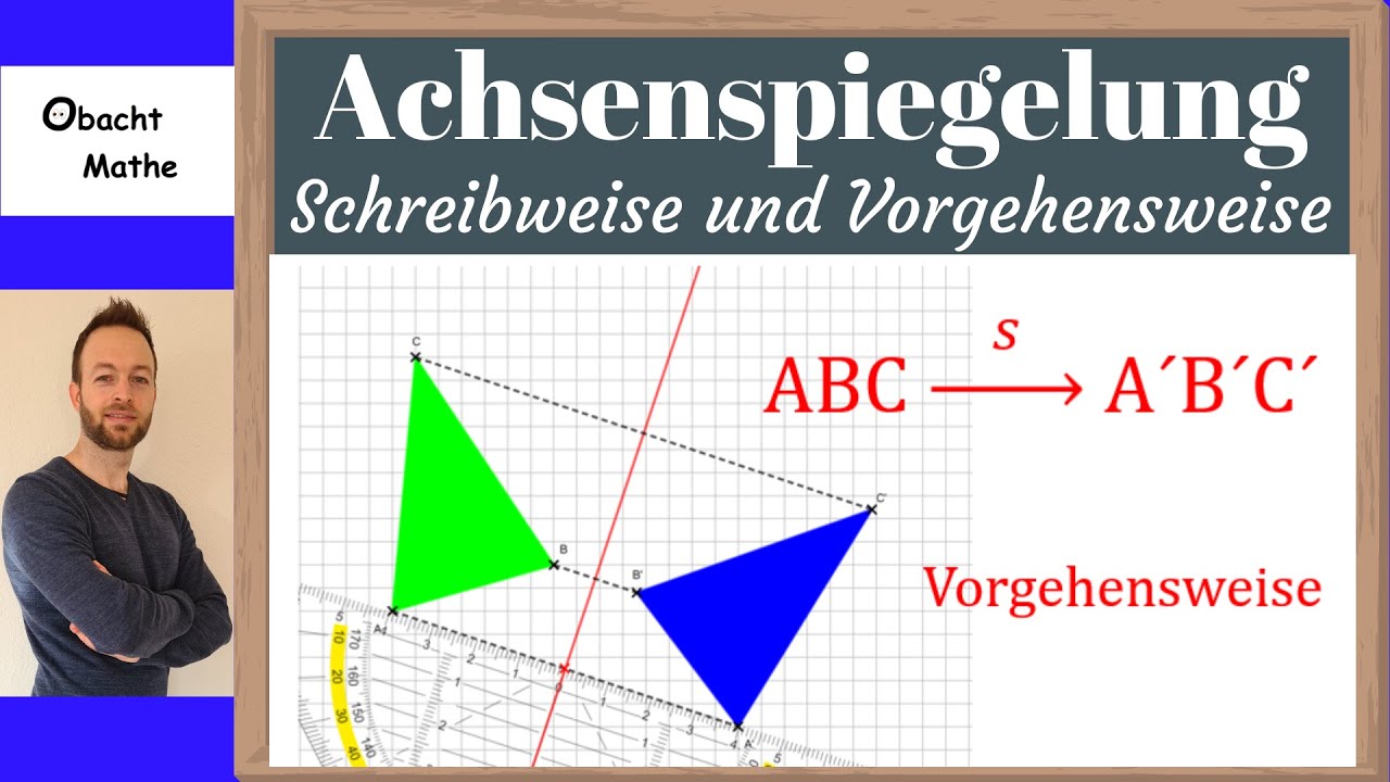 Was ist eine Achsenspiegelung | Schreibweise und Vorgehensweise | ganz einfach erklärt | ObachtMathe