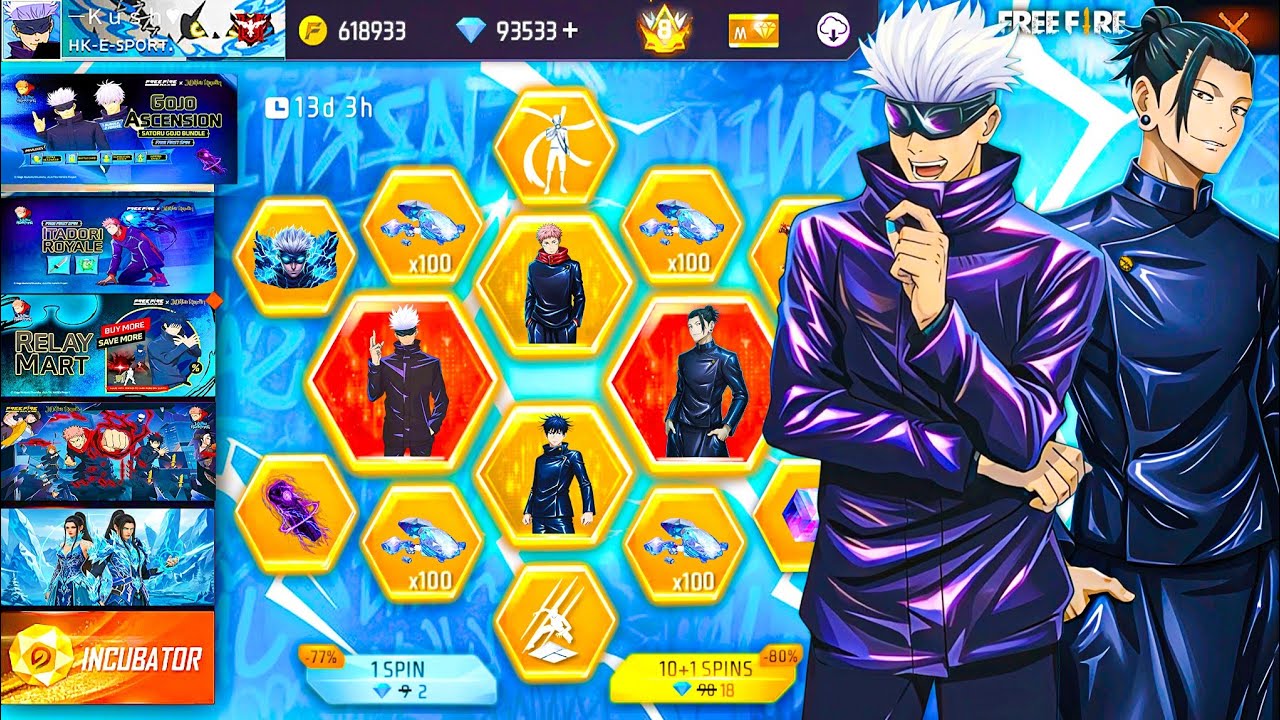 Buying 27000+ Diamond, Evo Gojo Bundle, Max Evo Gun Skin & All Jujutsu Kaisan Event On Subscriber ID