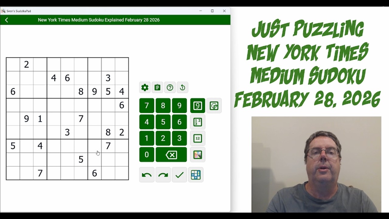 New York Times Medium Sudoku February 28 2026