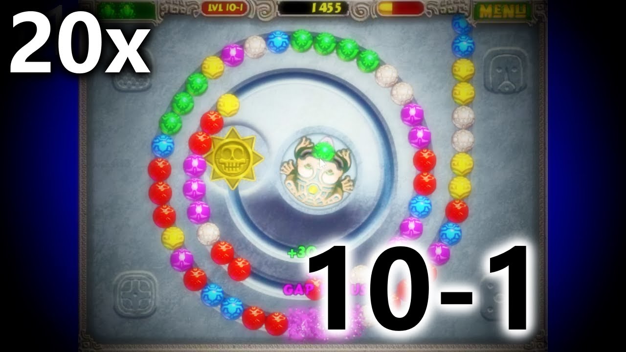 Level 10-1 completed 20 times in a row (Zuma Deluxe)