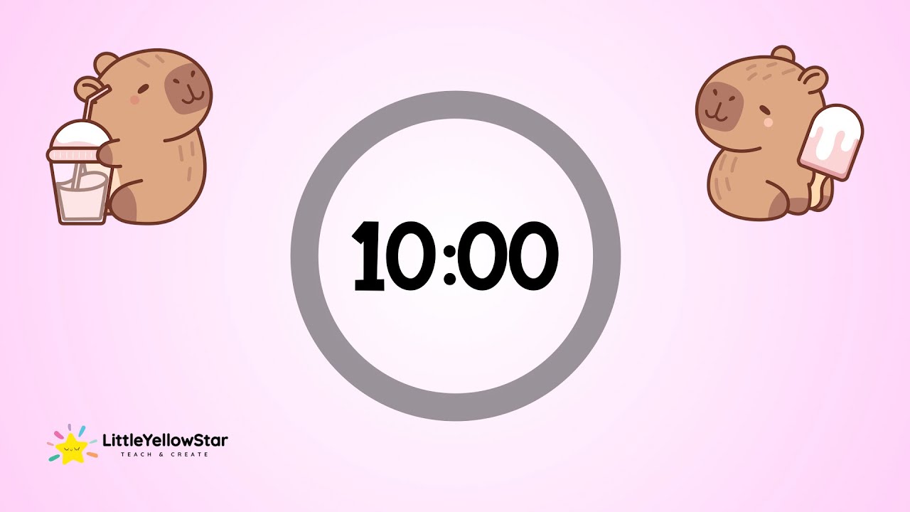 Capybara 10 Minutes Classroom Countdown Timer For Kids With Lofi Music | Classroom Visual Timer