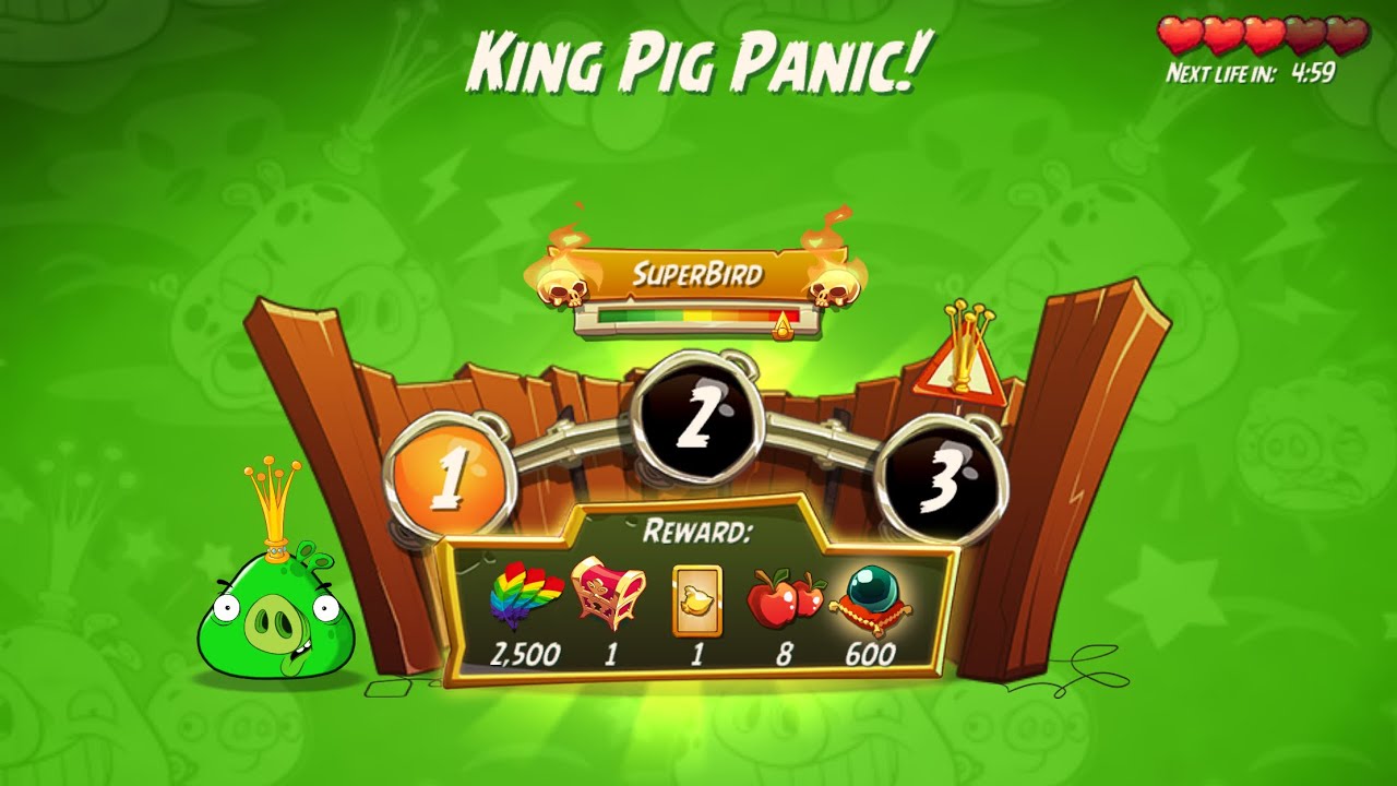 KPP 3-4-5 Rooms - No Red,Blues,Chuck,Matilda - King Pig Panic, Angry Birds 2