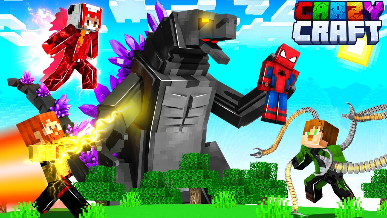 CRAZYCRAFT  - MOBZILLA TÜM ŞEHRİ YOK ETTİ