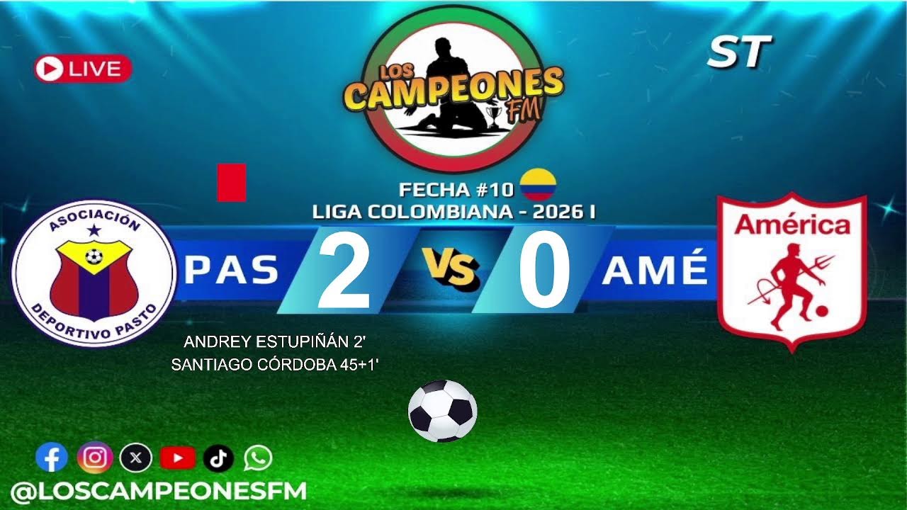 Deportivo Pasto vs América de Cali Fecha 10 Liga Betplay Los Campeones FM