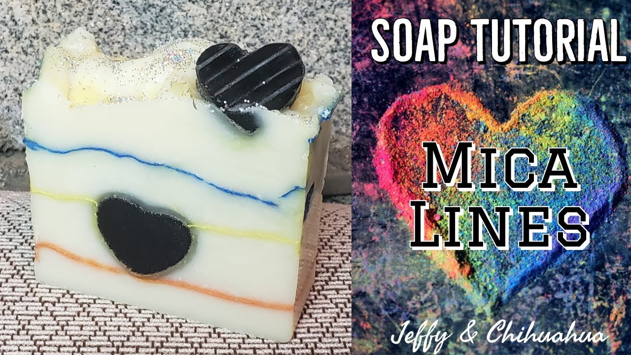 Mica Lines in Cold Process Beginner Soap Tutorial | UPDATE IN Description! 😃