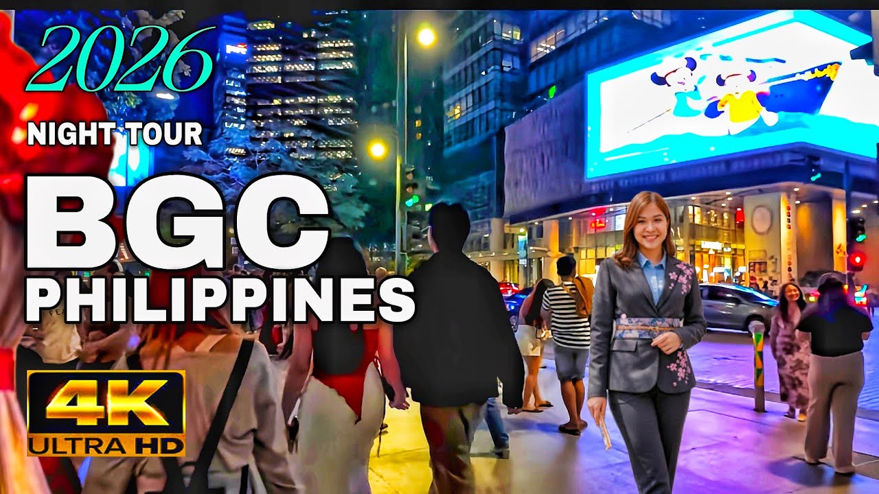 BGC Nightlife Walk 2026 |Ultra Clear 4K Streets Of Bonifacio Global City 5th Ave - Market! Market!🇵🇭