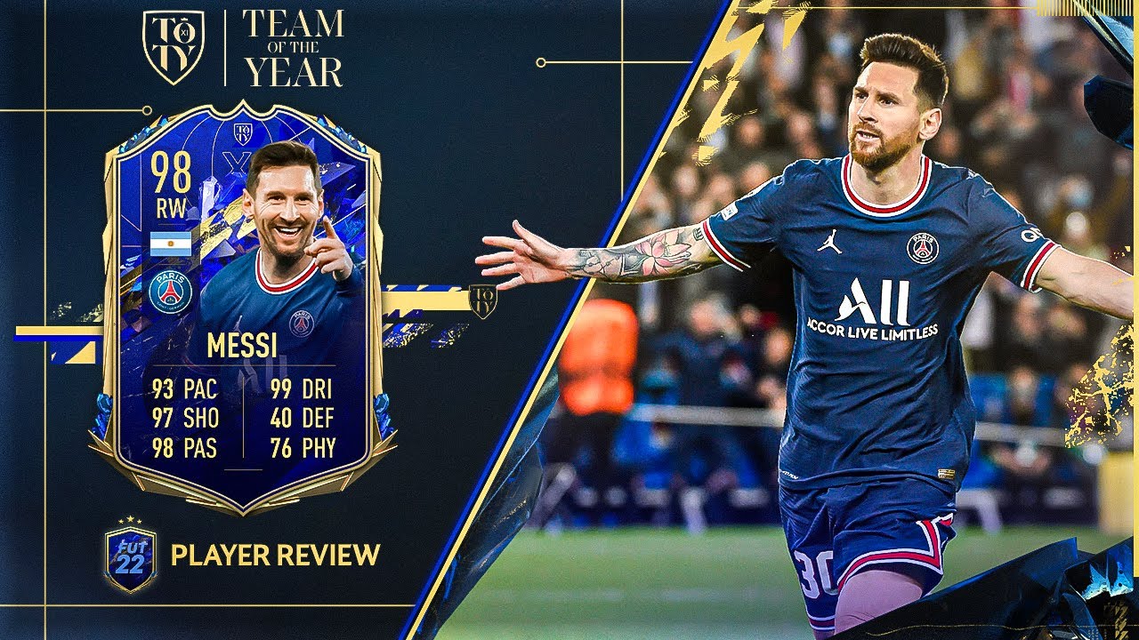 THE GOAT OF FIFA 22?! 98 Team of The YEAR LIONEL MESSI PLAYER REVIEW - FIFA 22 ULTIMATE TEAM