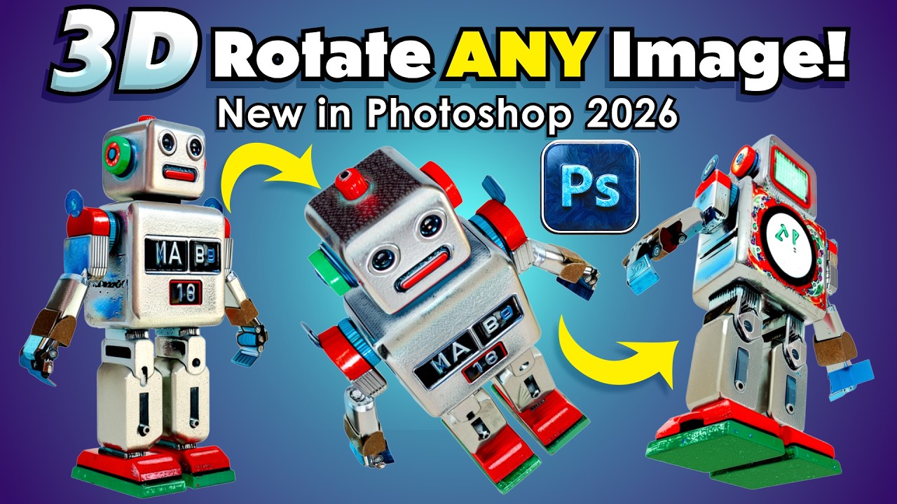 Photoshop&rsquo;s NEW Rotate Object Tool Changes Everything (Turn 2D Into 3D!)