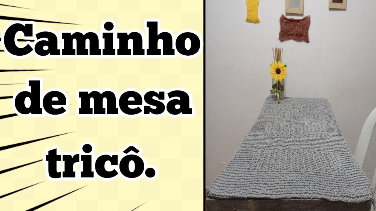 Como fazer tricô - Caminho de mesa de tricô.