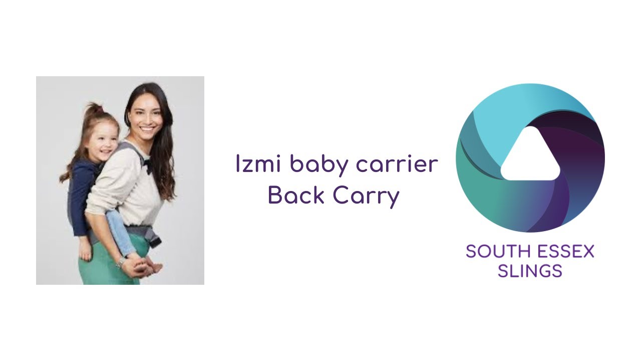 Izmi baby carrier. Back carry with small toddler.