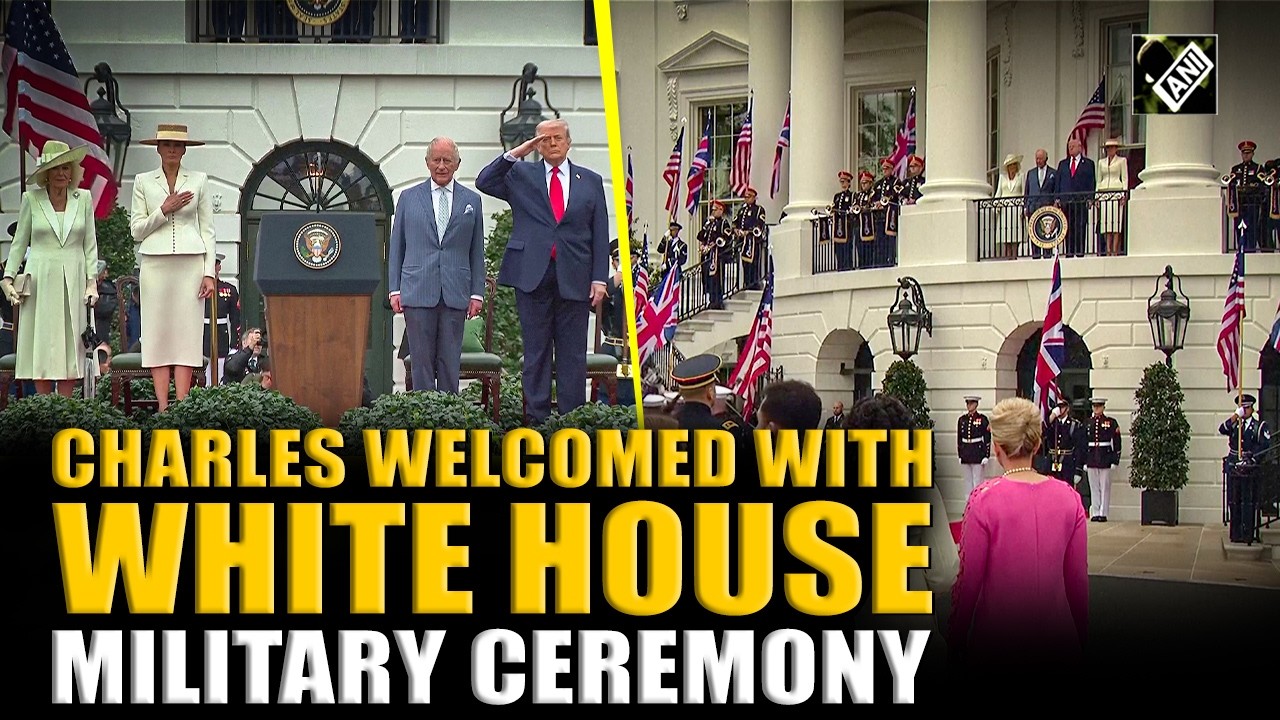 King Charles III & Queen Camilla receive grand military welcome with 21-gun salute at White House