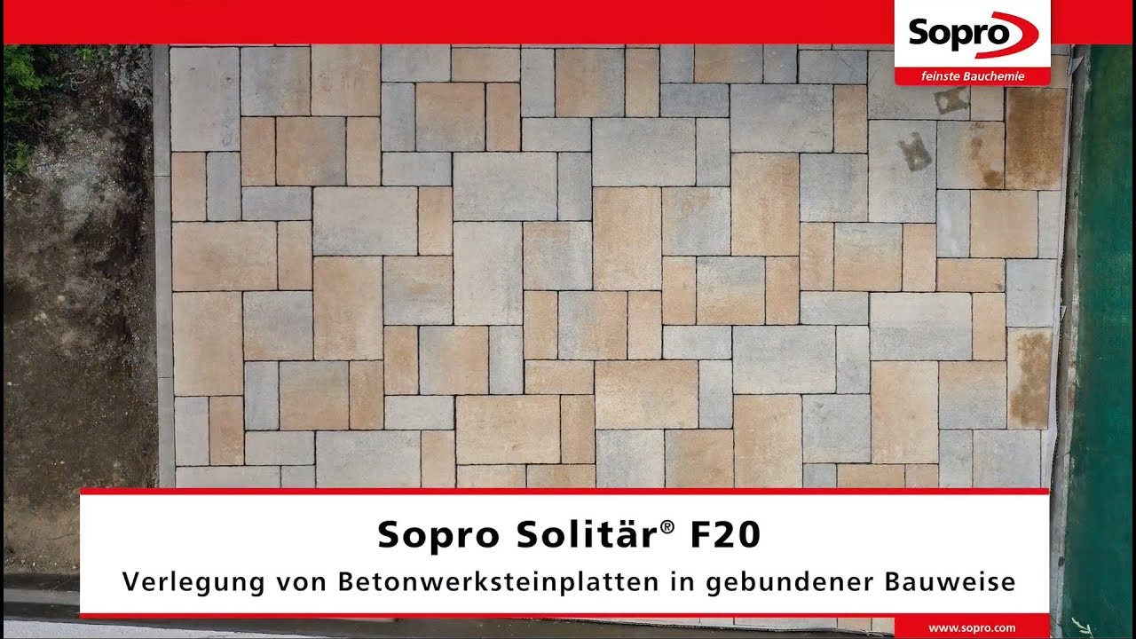 Sopro Solitär® F20 - Verlegung von Betonwerksteinplatten in gebundener Bauweise