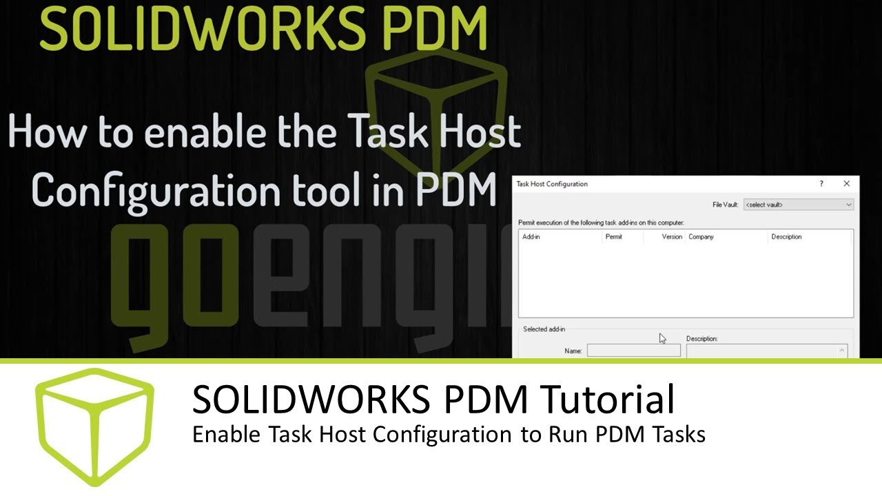 SOLIDWORKS PDM Tutorial - How to Enable Task Host Configuration to Run PDM Tasks