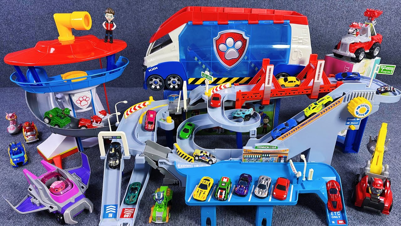 12 Minutes Satisfying with Unboxing，Cool city overpass rail car and Paw Patrol toys ASMR Review Toys