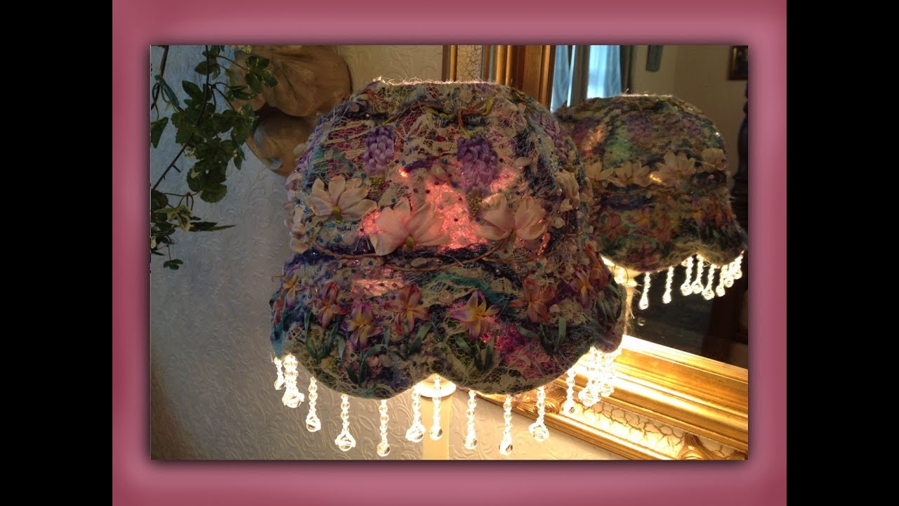 how to make a silk ribbon embroidered lampshade