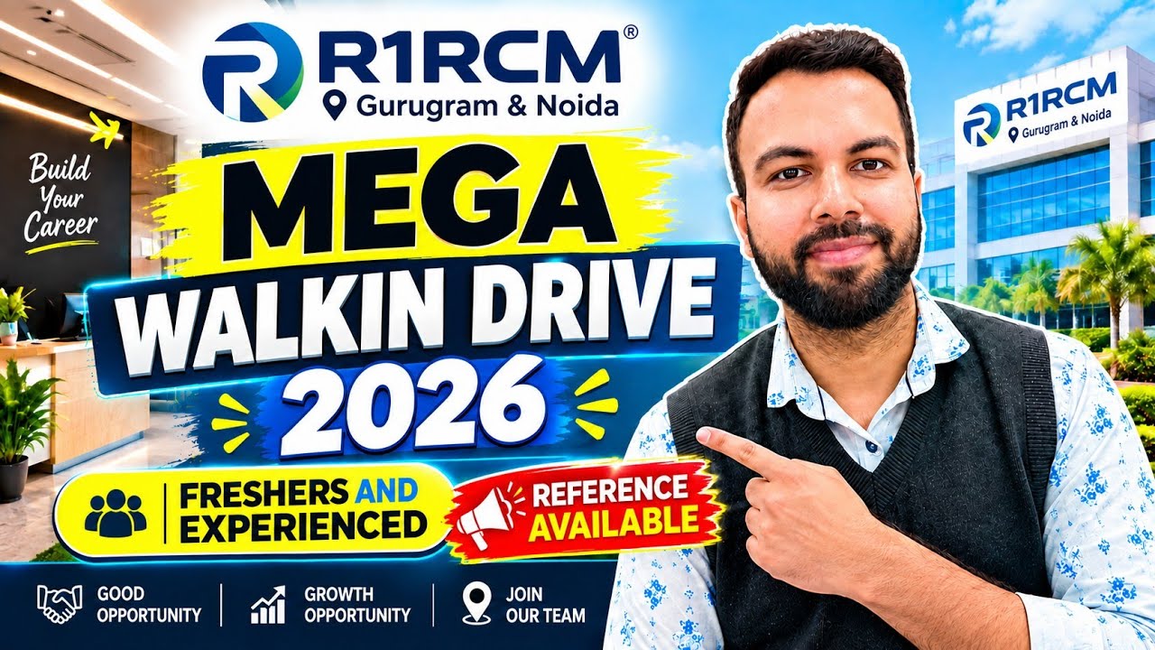 R1RCM Mega Walk-in Drive 2026 | Freshers & Experienced | Latest Hiring 2026