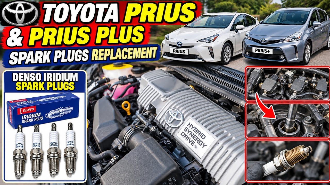 Toyota prius and Toyota prius plus spark plugs replacement job. Toyota prius hybrid spark plugs.
