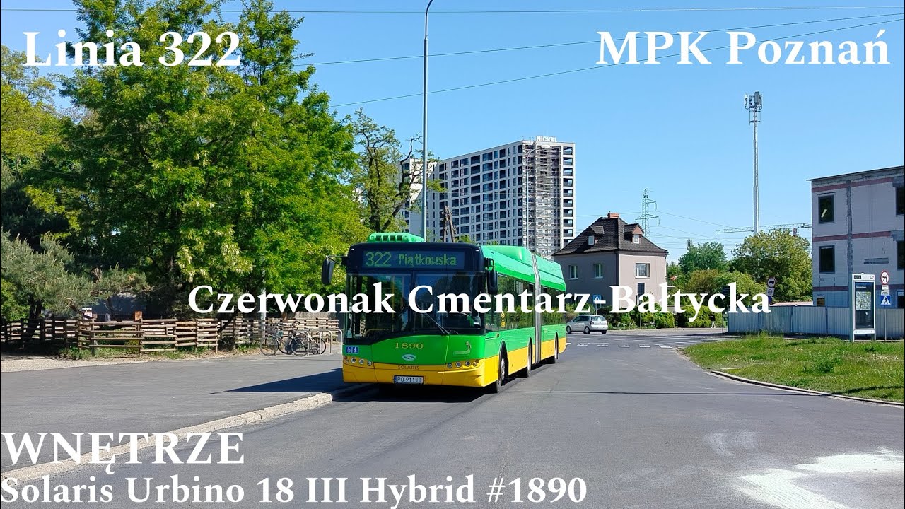 [WNĘTRZE] Poznań Linia 322 Czerwonak Cmentarz-Bałtycka Solaris Urbino 18 III Hybrid #1890