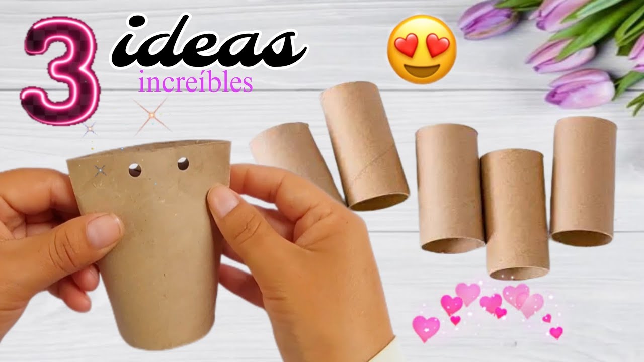 3 ideas increíbles con rollos de papel higiénico,  ideas hermosas de reciclaje 😍