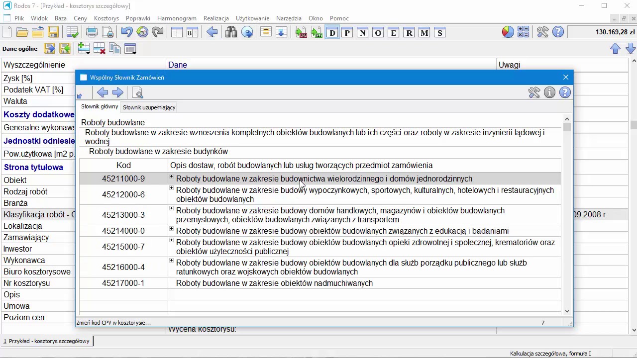 Wprowadzanie Kod&oacute;w CPV w RODOS 7