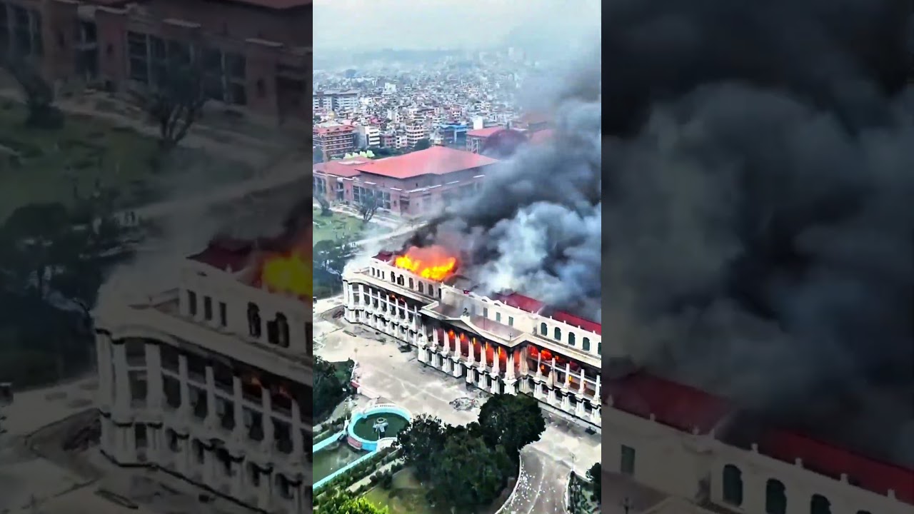 GEN Z REVOLUTION 🔥 Nepal’s Youth Protest: Burning Singha Durbar & Parliament 