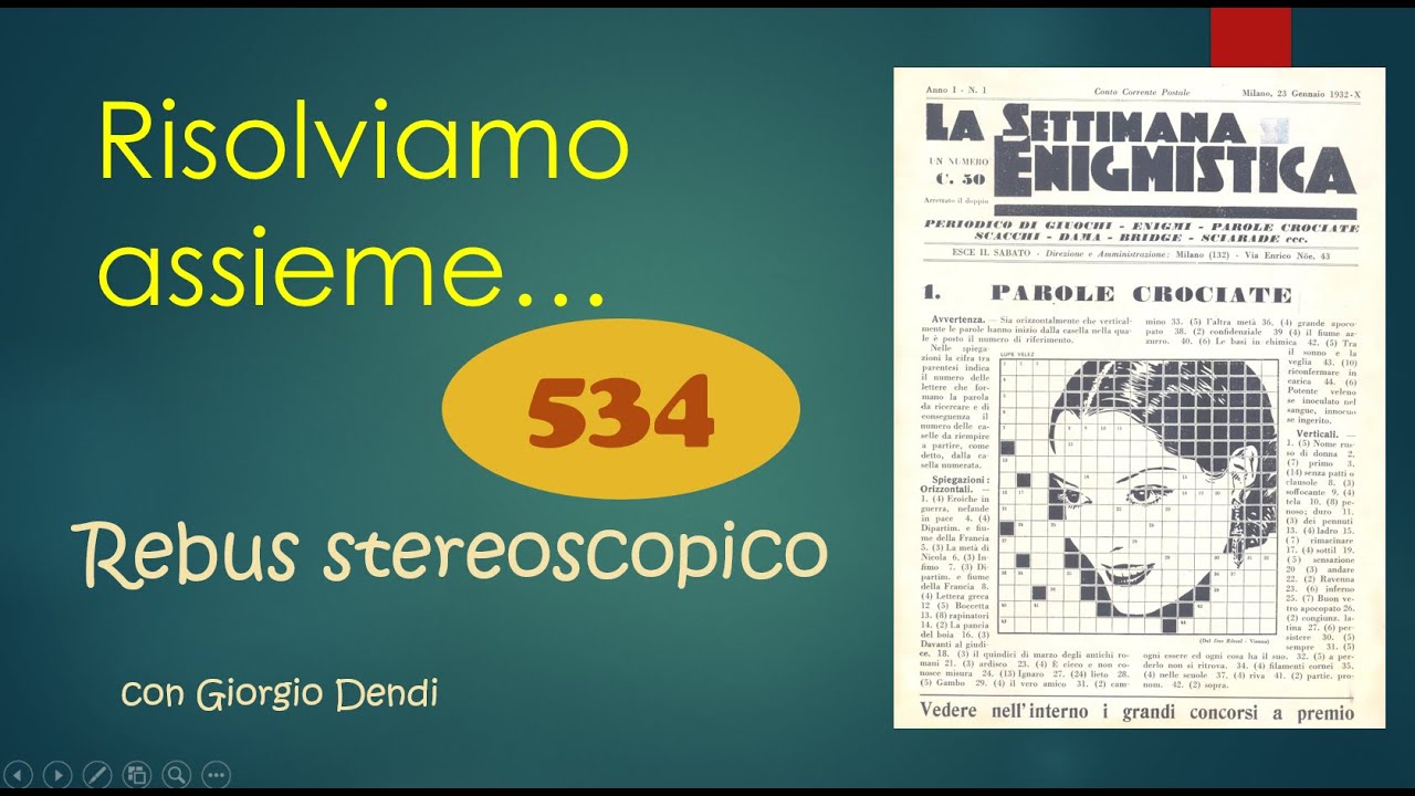 Risolviamo con Giorgio Dendi un REBUS STEREOSCOPICO?