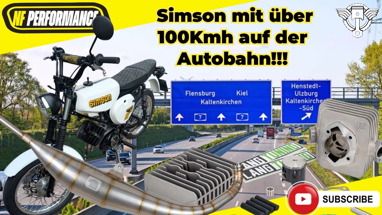 Simson auf der Autobahn S51 Test mit Langtuning 90EVO N und Adlertech Überflieger85-R