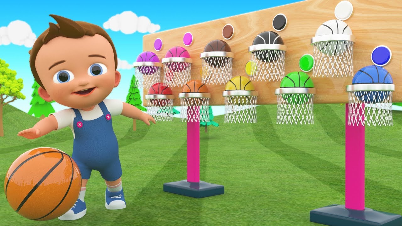 Basket Balls 3D Wooden Toy Set - Little Baby Fun Play Learning Colors for Children Kids Educational