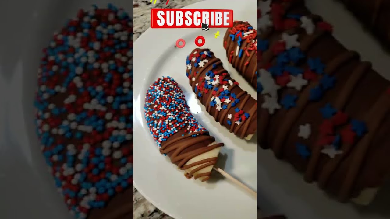 Frozen Chocolate Dipped Banana Treats! #food #shorts