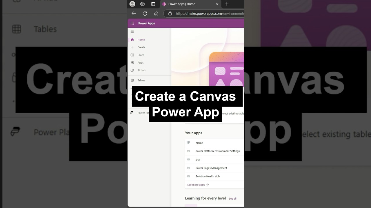 How to Start a Blank Canvas App in Power Apps in 40 Seconds! 🎨 #powerapps #lowcode #powerplatform
