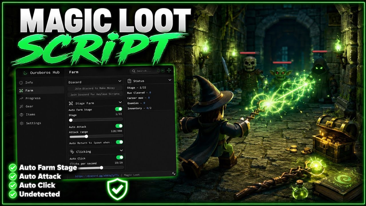 Magic Loot Script | This Script Is BROKEN... (Auto Farm Stage + Auto Attack) 2026