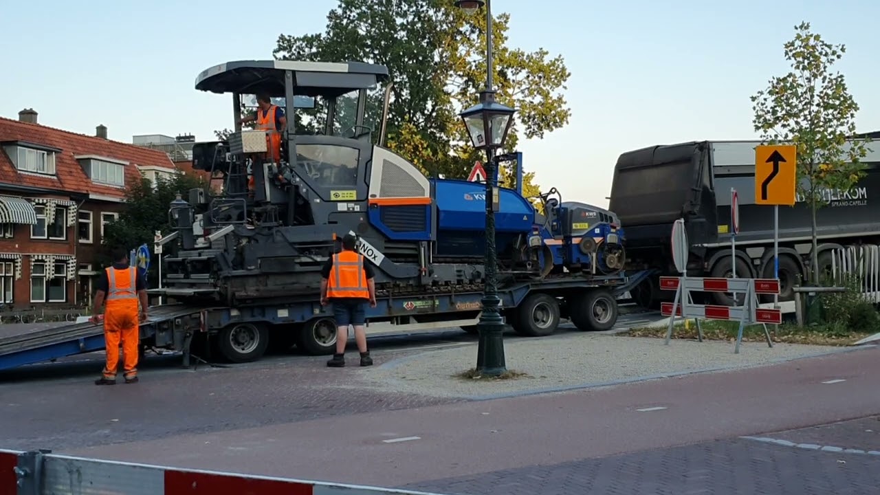 KWS Deel 1🚧🛣🛣🦺 asfaltwerkzaamheden bij de schuttersveld  in LEIDEN aankomst van kws