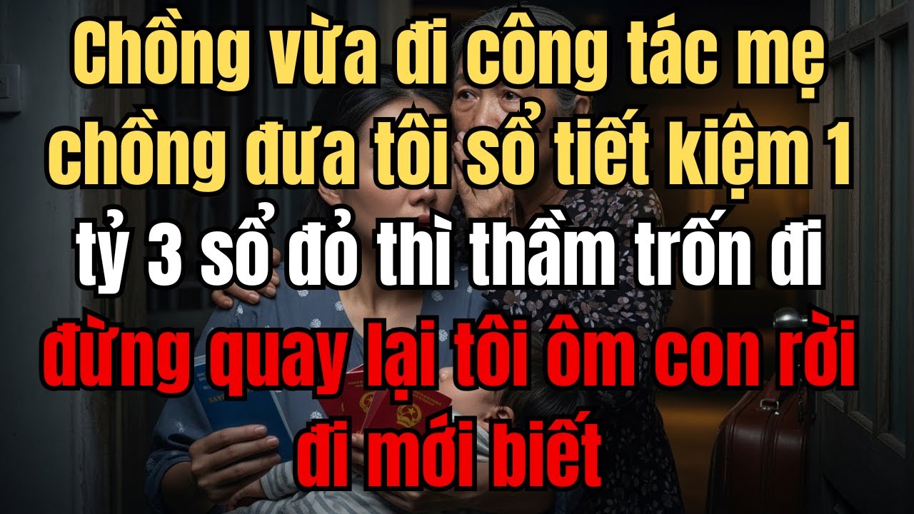 Chồng vừa đi công tác mẹ chồng đưa tôi sổ tiết kiệm 1 tỷ 3 sổ đỏ thì thầm trốn đi đừng quay lại