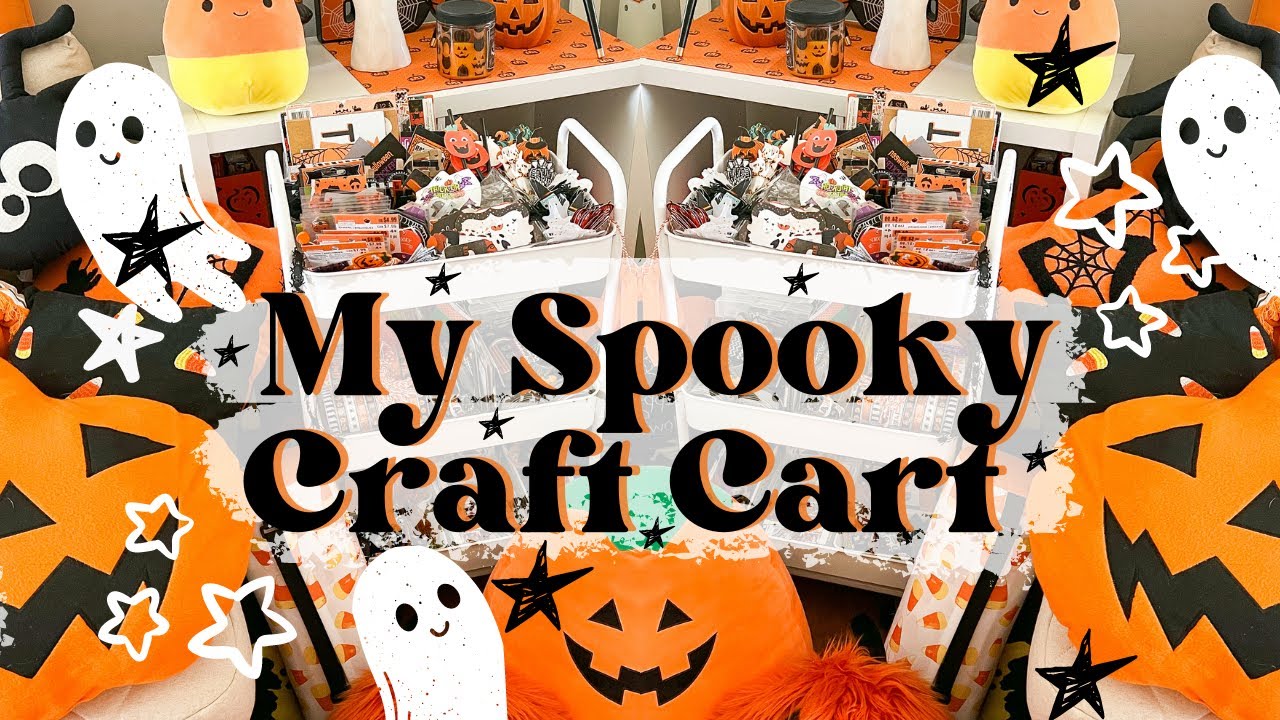 MY CURRENT SPOOKY CRAFT CART | Halloween Craft Stash
