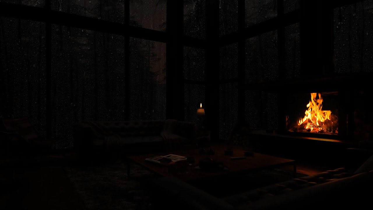 No Ads, Rainy Night in Cozy Forest 🌧️🔥Fire Crackles & Gentle Rain for Deep Sleep, Relaxation & Focus