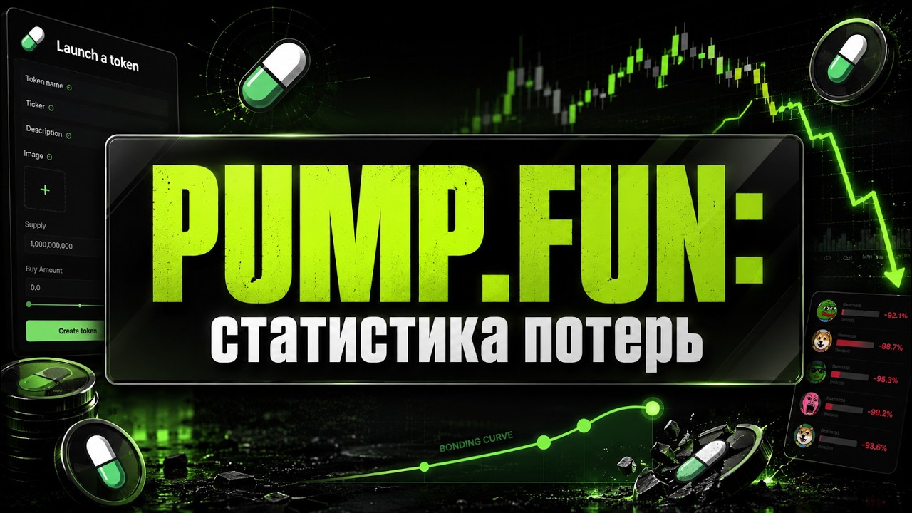 Pump.fun почти все в минусе? Жёсткая статистика PUMP и мемкоинов Solana обзор | review