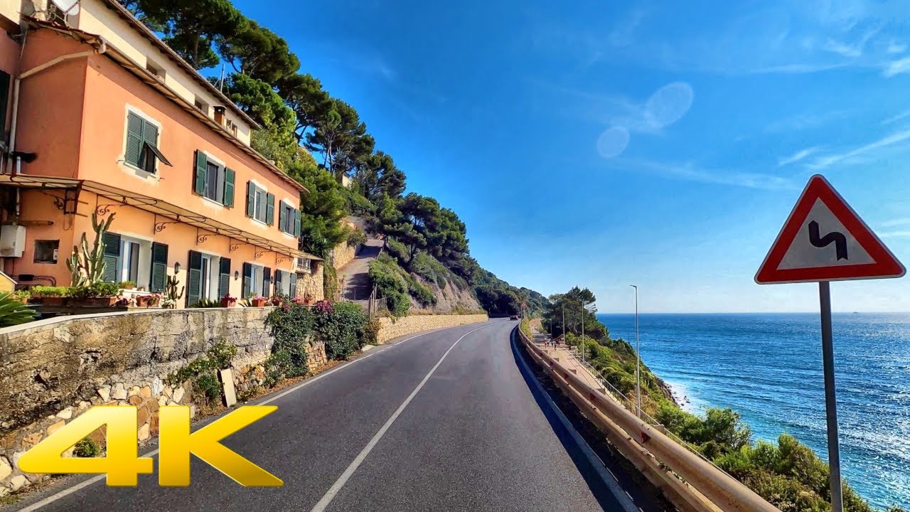 Driving From Santo Stefano al Mare - Genova 🇮🇹 Along The Italian Coast | #138