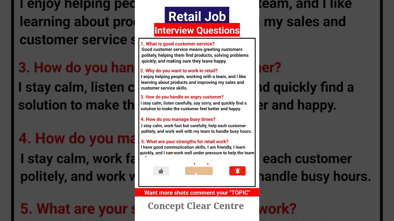 Retail Job Interview Questions and Answers | Quick Guide