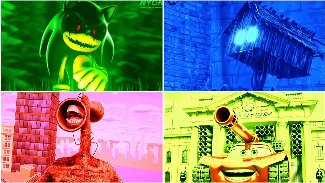 SONIC EXE 🆚 MCQUEEN TANK 🆚 SIREN HEAD 🆚 HOUSE HEAD - COFFIN DANCE SONG | TILES HOP #098