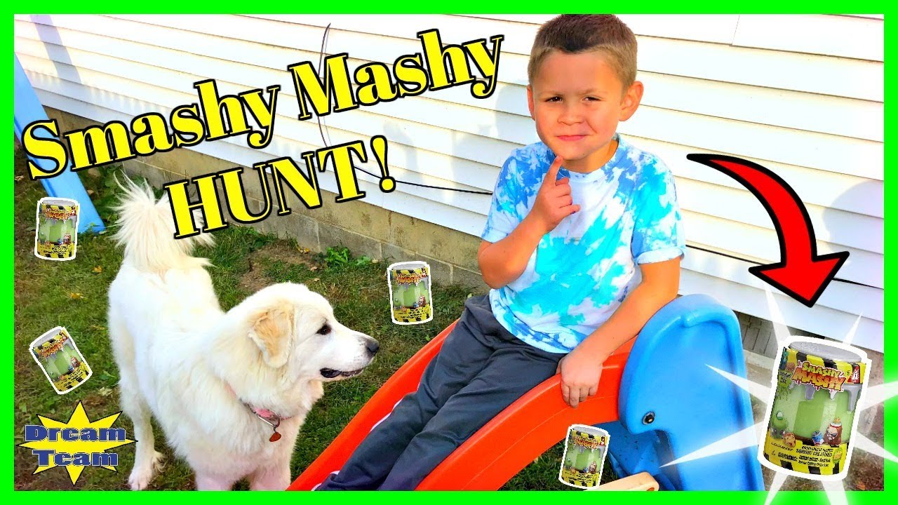 Smashy Mashy Toy Hunt, Outdoor Toy Hunt For Smashy Mashys With The Dream Team ToysReview & Skye IRL