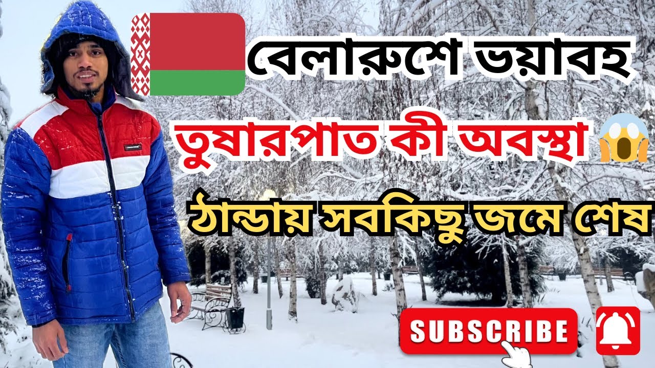 Everything is frozen in the snow in Belarus 🇧🇾বেলারুশে 🇧🇾ভয়াবহ শীত ঠান্ডায় সব কিছু জমে শেষ😱